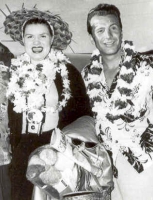 Ferlin Husky (left) with Patsy Cline.