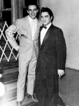 Farong Young (left) with Elvis Presley, a singer.